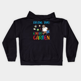 Diving Into Kindergarten Dabbing Sloth Back To School Kids Hoodie